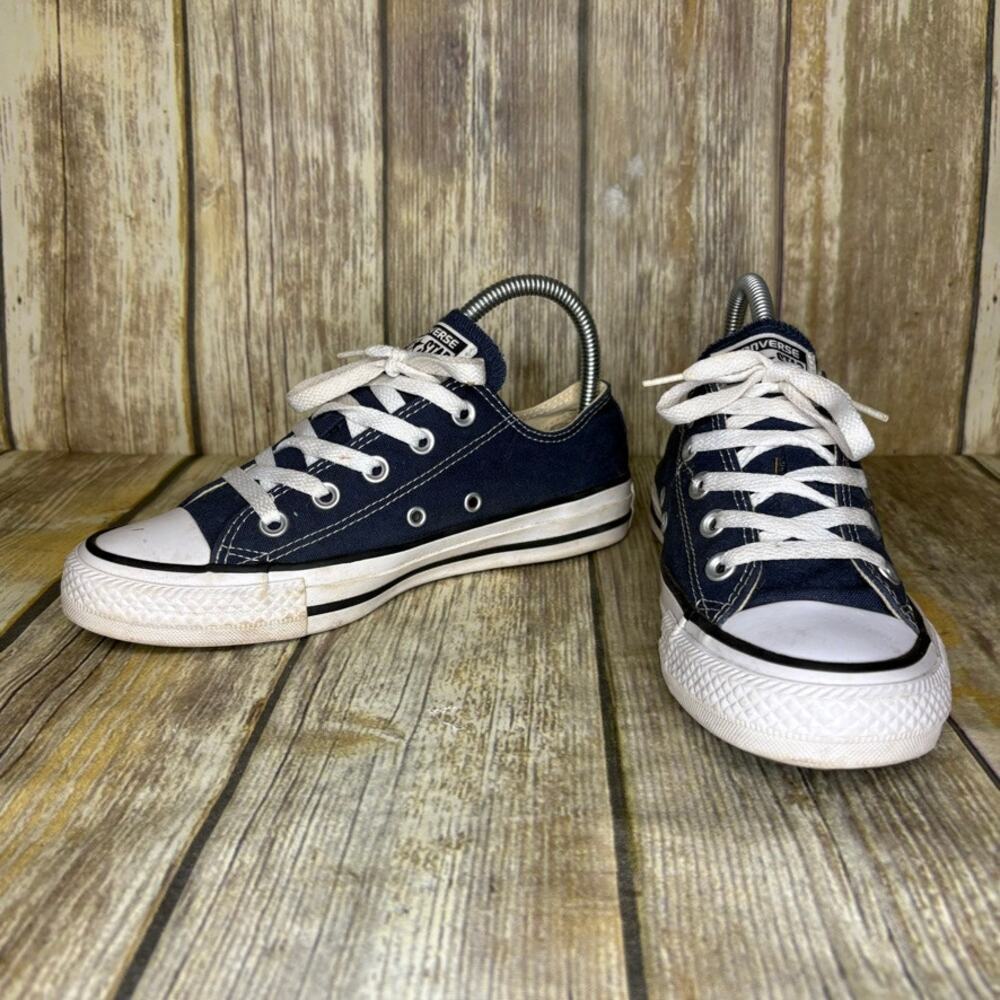 Converse All‎ Star Navy Canvas Low Top Lace-Up Sneaker Womens Sz 6